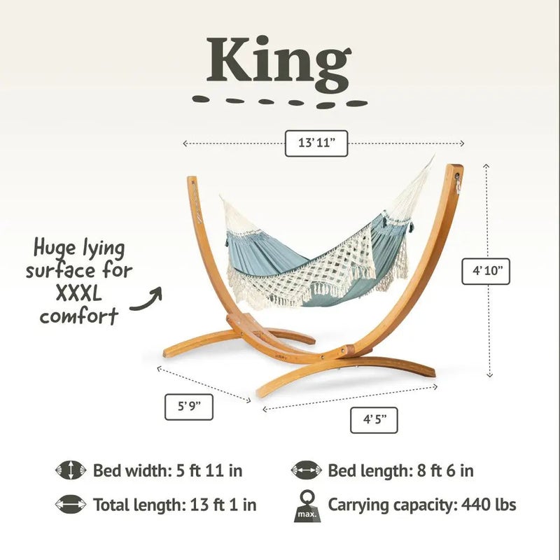 LA SIESTA Bossanova Kingsize Classic Hammock (Size XL - 180 cm) (Fjord) - Image 4